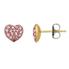 10kt Heart Crystal Earrings.