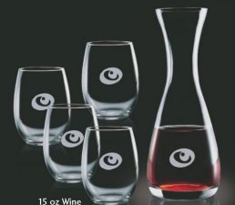 25 Oz. Bishop Carafe with 4 Stanford Wine Glass