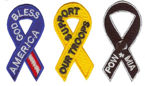 2 Embroidered Ribbon Appliques - Super Size