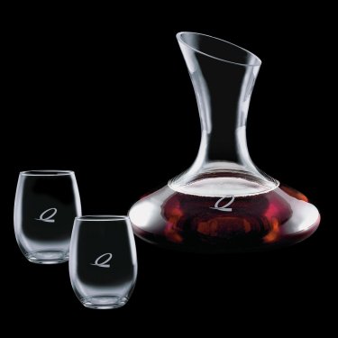 40 Oz. Edenvale Carafe & 2 Stanford Wine Glass