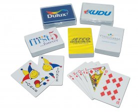 Jeux de 54 cartes - 2.5 x 3.5 - Impr. pleines couleurs - Avec boîtiers en plastique