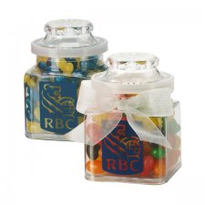 8 Oz. Plastic Jar w/ Rainbow Bubble Gum