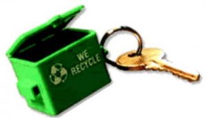 Adgrabbers Recycle Front End Loader Dumpster Replica Key Tag