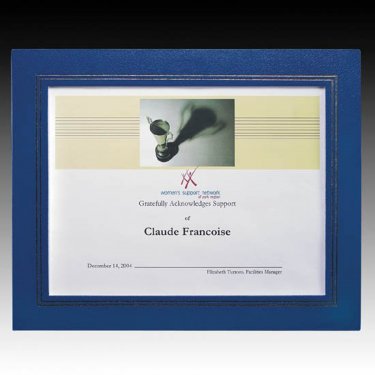 Blue Cornell Leatherette Certificate Frame