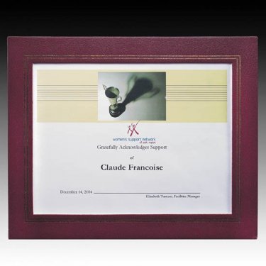 Burgundy Red Cornell Leatherette Certificate Frame