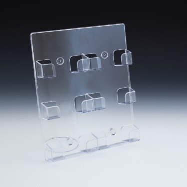 Business cards holder wall mount - Clear durable acrylic - 6 pockets