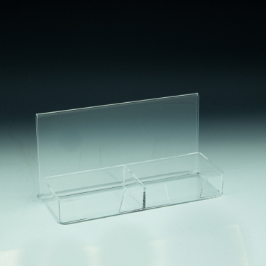 Business cards holder with frame space - Clear durable acrylic