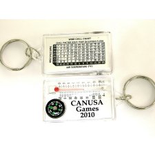 Compass and Thermometer Keychain w/ Wind Chill Chart