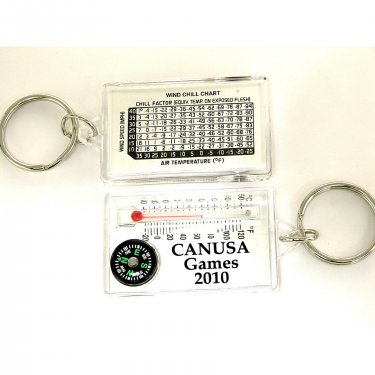 Compass and Thermometer Keychain w/ Wind Chill ...