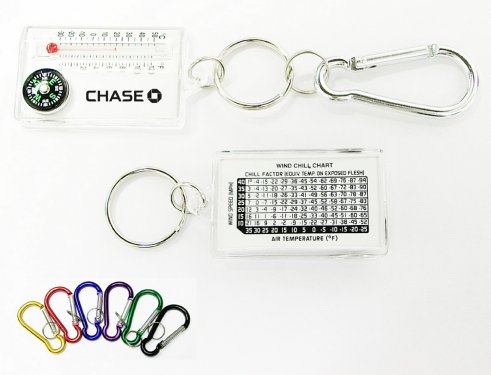 Compass/ Thermometer Keychain with Carabiner & ...