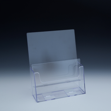 Counter Brochure Holder up to 8-1/2 Width - 2 pockets - 9,125 W x 11,0625 H x 5,5 D - Clear