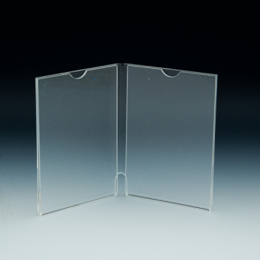 Counter Sign Holder - Multi-sided - Book Style - 2X (4 W x 6 H) - Clear durable acrylic