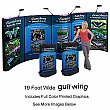 Coyote Gull-Wing - SYNC-GULL - 20' (89 x 240) - PopUp Display - Graphic Mural Panels - Front Printed + Endcaps - w. Molded Freight Case & Lights