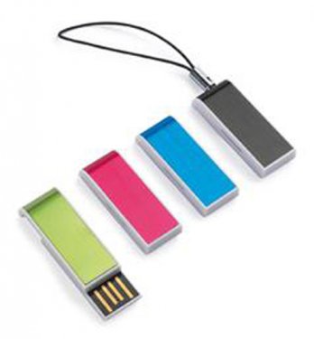 Custom Plastic Mini USB Flash Drive W/ Strap