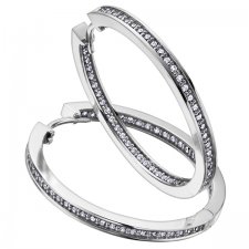 Diamond Hoop Earrings in 14K White Gold (0.33 CT. T.W.)