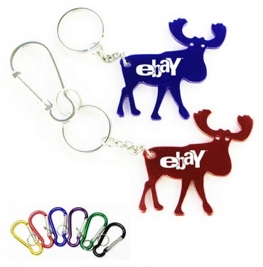 Elk Shape Bottle Opener with Key Chain & Carabiner