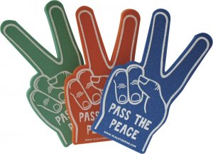 Foam Hand Peace/Victory Sign