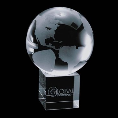 Globe on Cube - 4 1/2 x 3 1/8 x 3 1/8