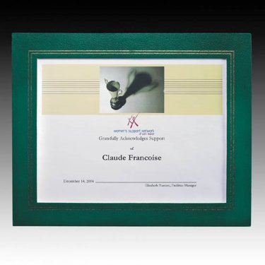 Green Cornell Leatherette Certificate Frame