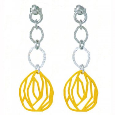 Italian Sterling Silver Ladies Earrings - Gold ...