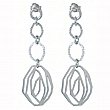 Italian Sterling Silver Ladies Earrings - Silver Oval