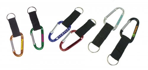 Large Size 7 Cm Carabiner with Strap and Split Key Ring