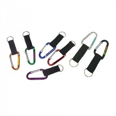 Large Size 8 Cm Carabiner with Strap and Split Key Ring