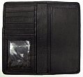 Leather Checkbook Cover w/ 5 Credit Card Pockets - Black