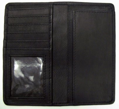 Leather Checkbook Cover w/ 5 Credit Card Pocket...