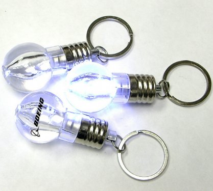 Light Bulb Shape Flashlight with Swivel Keychain
