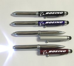 Metal Pen with LED Light & Stylus