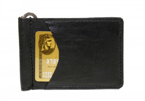 Money Clip Wallet w/ 2 Outside Pockets - Black ...