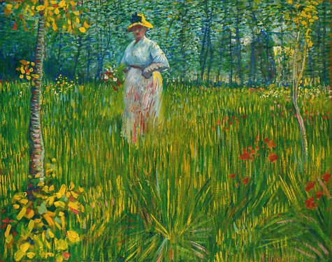 Femme dans un jardin par Vincent van Gogh