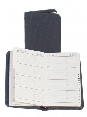 Ostrich Calfskin Leather Personal Telephone / Address Book