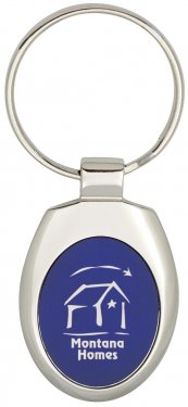 Porte-clés en métal coloré ovale #RushExpress72hrs