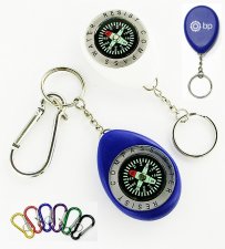 Oval Shape Compass with Swivel Chain and Carabiner