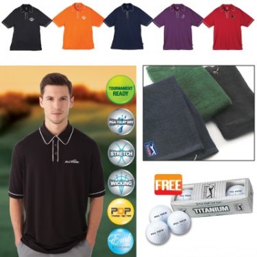 PGA Tour - Links Gift Set ( Golf Shirt/Golf Bal...