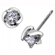Princess Cut Diamond Stud Earrings in 14K White Gold (0.30 CT. T.W.)
