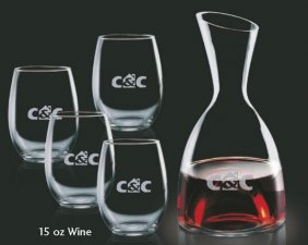 Rathburn Carafe with 2 Stanford Wine Glasses