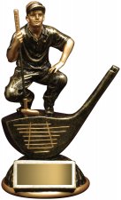 Resin Male Golfer Crouching On Driver, 7