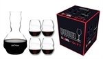 Riedel Crystal Swirl Decanter & Set of Four Ste...