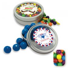 Rim Tin w/ Window Assorted Gumballs Candy by Color