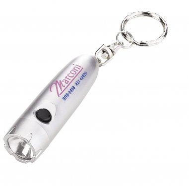 Silver flashlight key holder