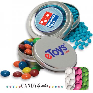 Solid Circular Tin- Chocolate Button Candy by Color