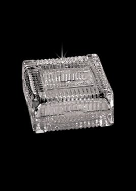 Square Glass Candy Container (Deep Etch)