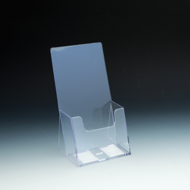 Tri-fold Counter Brochure Holder - extra capacity - 1 pockets - 4,5 W x 4,5625 D - Clear