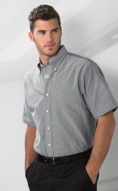 VanHeusen 18CV042 - Men's Oxford Short Sleeve Shirt - 60/40