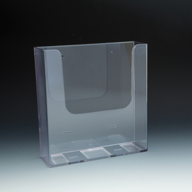 WallMount Brochure Holder up to 8-1/2 Width - extra capacity - 1 pockets -  9,3125 W x 9,8125 H x 2,875 D - Clear