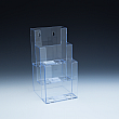 WallMount/Countertop Brochure Holder up to 4-3/8 Width - clip style - 1 pocket -  4,5 W x 9 H x 5,4375 D  - Clear