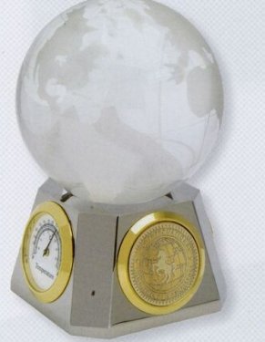 World Globe Weather Station w/ Silver Medallion